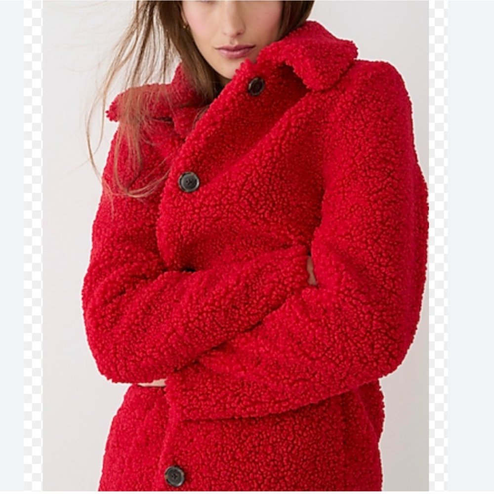 J Crew-NWT- teddy sherpa topcoat - Picture 2 of 4